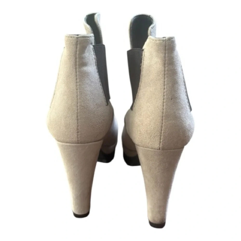 All Saints Suede Taupe Heeled Boots - Picture 3 of 7